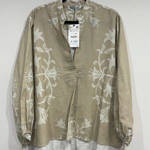 Zara Size XL tan blouse